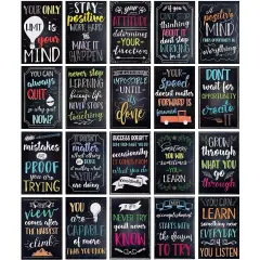 20 Pack Motivational Posters with Positive Quotes for Middle and High School Classrooms, Bulletin Boards, and Gifts, Inspirational Growth Mindset Posters (13 x 19 In)