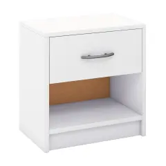 Nightstand with Drawer, Open Shelf, Modern Design and Sturdy Structure White