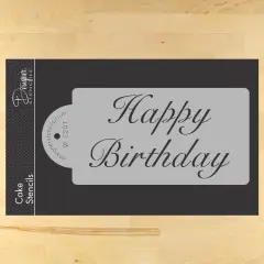 Fancy Happy Birthday Cake Stencil | C241 by Designer Stencils | Stencils for Royal Icing, Airbrush, Dusting Powder |