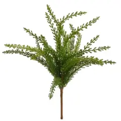 17" Cedar Bush 18 Fronds Green Faux 4pcs