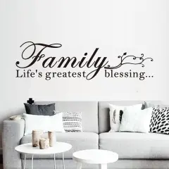Inspirational Family Wall Stickers for Bedroom: Home Quotes Motivational Vinyl Art Wall Decals for Living Room Kitchen Apartment Bathroom
