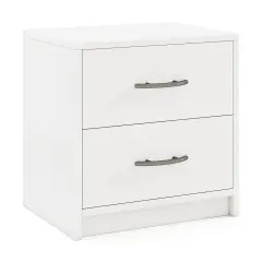2-Drawer Nightstand, Sturdy Construction and Multiple Storage Options White
