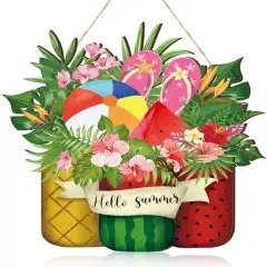 Welcome Sign Summer Door Sign Wooden Farmhouse Home Sign Welcome Sign for Summer