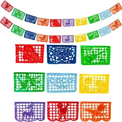 Coco Mexican Party Banners (30-ft; Plastic) | Mexican Papel Picado with Disney Coco Characters and Scenes | Fiesta Party Decorations for Cinco de Mayo, Birthdays, Holidays (2x15ft)