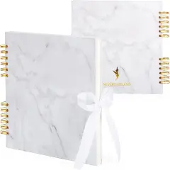 Scrapbook Album &ndash; 12x10 Marble Scrap Book. Scrapbooking Supplies, Memory Book, Wedding Guest Book, Photo Album, Baby Shower Gifts, Valentines, Engagement Gifts, and Anniversary