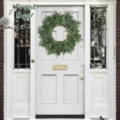 24 inch Olive Wreaths for Front Door, Artificial Large Spring Summer All Seasons Year Round Green Olive Branch Wreath for Home Outdoor Indoor Farmhouse Porch Window