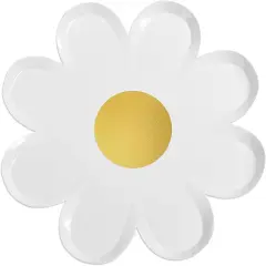 Summer Daisy Paper Plates Floral Disposable Party Plates Groovy 70s Party Decorations 9" Boho Flower Shaped Plates (24)