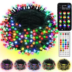 Bright Smart Christmas String Lights, 98FT 300 LED RGB Color Changing String Lights with Remote & App Controlled