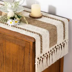 Boho Table Runner Summer Farmhouse Rustic - 12x48 inch