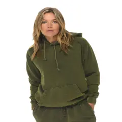 Lane Seven&reg; Vintage Raglan Hooded Sweatshirt VINTAGE OLIVE