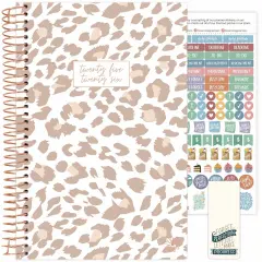 bloom daily planners 2025-26 Academic Planner, Soft Cover, 5.5" x 8.25", Tan Leopard