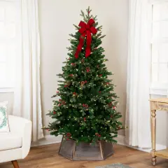 Northlight Real Touch&trade;️Pre-Lit Mixed Noble Spruce Artificial Christmas Tree - 6.5' - Clear Green