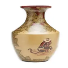 7 Inch Tall Hand Painted Monkey Vase Brown
