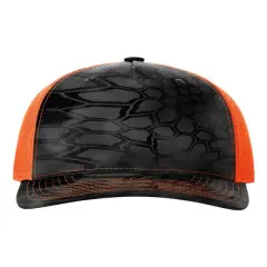 Richardson&reg; Five-Panel Printed Trucker Cap K Typhon/Neon Orange
