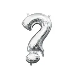 Anagram&reg; 16" Silver Question Mark Balloon Air Fill Only Foil Mylar