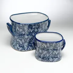 AA Importing 59712 Blue And White Footbath - Set Of 2