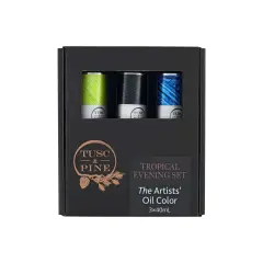 Tusc & Pine Artist Oil Paint - Tropical Evening, Set of 3 40 ml, Non-Yellowing, Rich & Creamy Consistency, Maximum Pigment Load, Small Batch Milled Oil Paints Made in the USA for Professional Artists