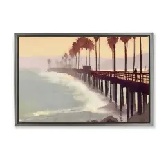 Stupell Industries Sunrise At The Pier Floater Framed Canvas Wall Art Design by Noah Bay