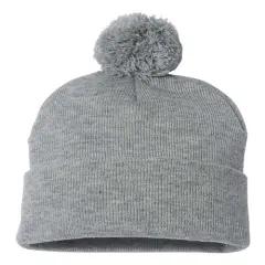 Sportsman&reg; Pom Pom Cuffed Beanie L Heather Grey