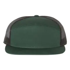 Richardson&reg; Seven Panel Trucker Cap Dark Green/ Black