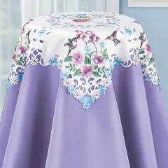 Collections Etc Floral Hummingbird Table Topper