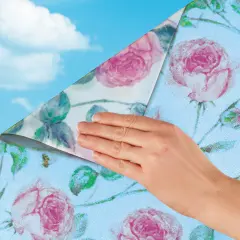 Collections Etc Removable Cut-to-Fit Privacy Roses Window Cling