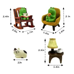 Miniature Frog Figurines Statue, Adorable Frog Collectibles for Desk and Bedroom Decor, Cute Frog Perfect Indoor Home Decorations and Gifts