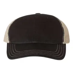 Richardson&reg; Garment Washed Trucker Cap Black/ Khaki