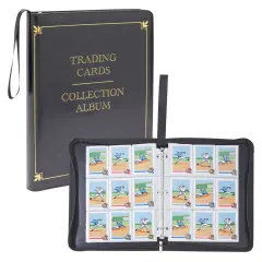 9 Pocket 3 Ring Leather TCG Binder for Baseball, Trading Game, and Sports Card, 30 Pages, Holds 540 Cards (10.8 x 1.8 x 13.5 In) Black