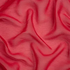 1 Yard Red Sheer Crinkled Silk Chiffon Fabric for Flowing Dresses Scarves 43 inch Width