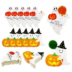 Wrapables Halloween Lollipop Paper Card Candy Holders, Party Supplies, Decorations, Party Favors (100pcs), Ghosts and Pumpkins
