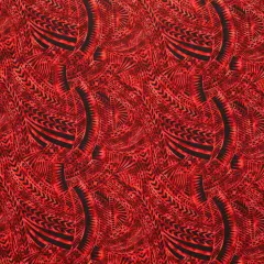 1 Yard Traditional Polynesian Tattoo Design Rayon Poplin Fabric 36" L x 45" W Red