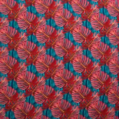 1 Yard Split Leaf Sarong with Fringes Rayon Fabric 72" L x 45" W Teal