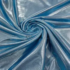 1 Yard Foggy Foil Shimmer Nylon Spandex Fabric 4 Way Stretch Reflective Lightweight 58-60 inches width Light Blue