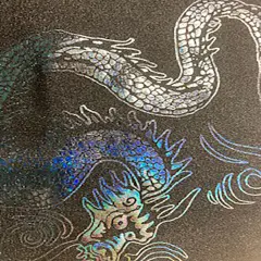 1 Yard Stretch Nylon Spandex Fabric Asian Dragon Hologram Costume Dancewear Black