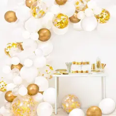 108pcs White Gold Balloon