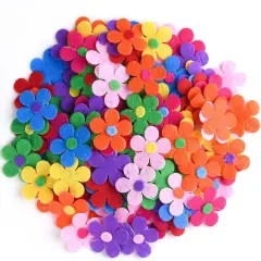 120 Pieces Summer Felt Flowers Fabric Flower Embellishments Assorted Colors for DIY Crafts