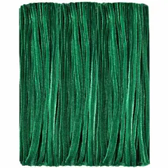 Dark Green Pipe Cleaners Craft (100 Pieces) Chenille Stems for DIY Art Creative Festival Day Decorations (0.24 x 12 Inch)