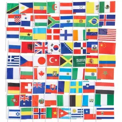 Juvale 72-Pack Country Flags - International Flags The World, Party Decorations, 72 Different Countries, Assorted Colors, 7.5 x 5.2 inches Multicolor