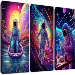 3 Pack DIY Diamond Painting Kits for Adults,5D Large Diamond Art Painting,Full Diamond Crystal Rhinestone Arts and Crafts,Gem Art Moon Painting with Diamond Home Wall Decor (Galaxy 9.8x13.8 inch)