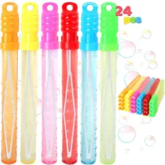24 Pack 10&rsquo;&rsquo; Mid Bubble Wands Assortment, 6 Colors Bubble Wands 3 OZ Party Favors Kids Summer Toys