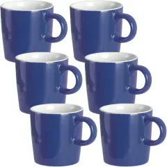 Mini Procelain Espresso Cup, 4 Ounces / 120 ml Tiny Ceramic Coffee Mugs Demitasse for Espresso, Tea- Set of 6, Navy