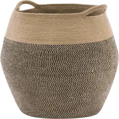 Cotton Rope Laundry Hamper, 105L - Woven Collapsible Laundry Basket - Clothes Storage Basket for Blankets, Laundry Room Organizing, Bedroom Storage, Clothes Hamper &ndash; Dark Brown