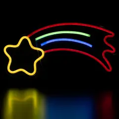 Northlight LED Shooting Star Neon Lighted Wall Art - 16" Red