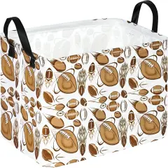 Summer Storage Basket Fabric Material Organization Basket Toy Box Nursery Hamper for Clothes Toys Gift Basket With Handles (Rec-White Ball)