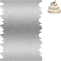 Cake Scraper Smoother Cake Decorating Supplies Kit 8.6 Inch Metal Bench Scraper for Baking Buttercream Smoother Stainless Steel Frosting Cake Comb Edge Side Jagged Comb for Cream Cake-3