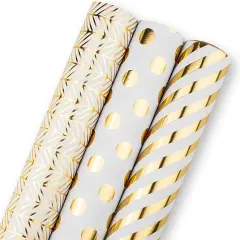 Gold Birthday Wrapping Paper Roll 17 inch x 120 inch Per roll