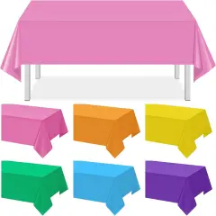 12 Pcs Cinco De Mayo Fiesta Tablecloths, Plastic Fiesta Table Cloth Multi Colored Disposable Rectangle Table Covers for Taco Night,Dia De Los Muertos, Mexican Themed Party Decorations