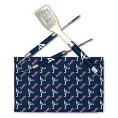 MLB 3-Piece BBQ Utensil Set 17.25 6 11 x 18 Inches Atlanta braves
