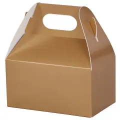 Pack/6: Metallic Gold Gable Box - 4 x 2-1/2 x 2-1/2"